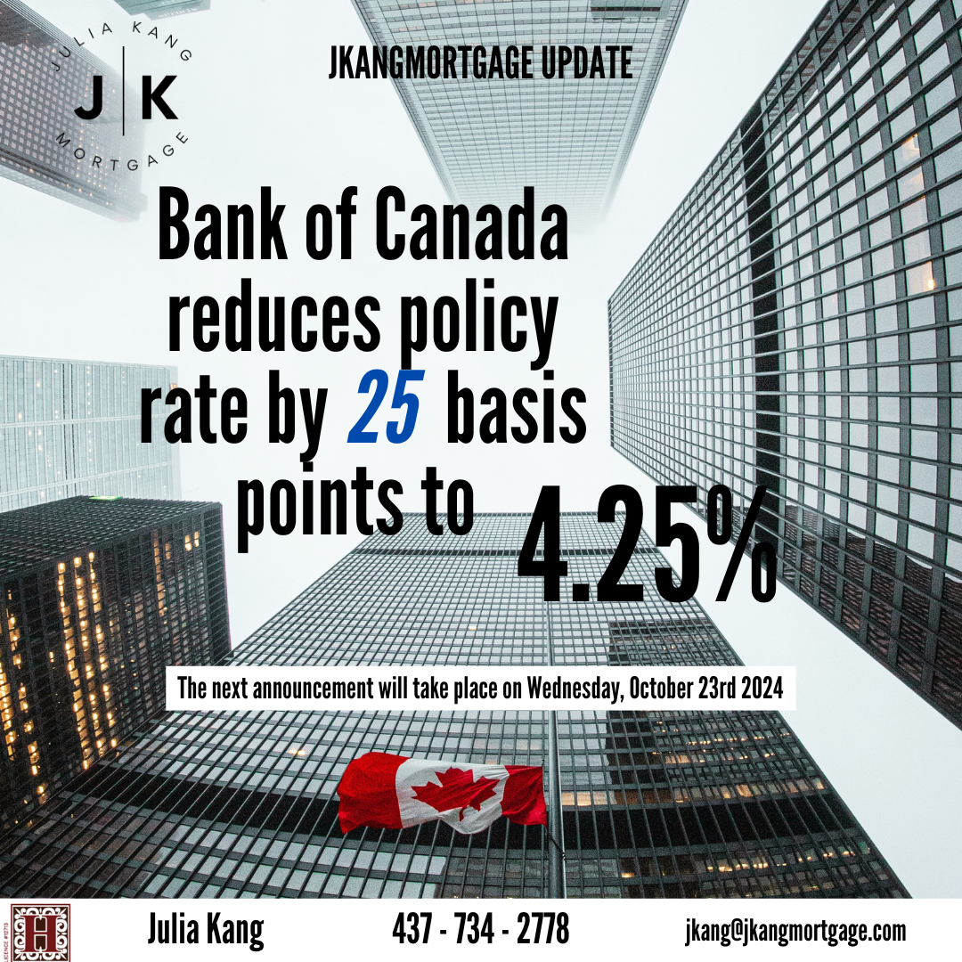 Mortgage Bank of Canada has announced a reduction in the key interest rate to 4.25%. 